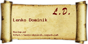 Lenko Dominik névjegykártya